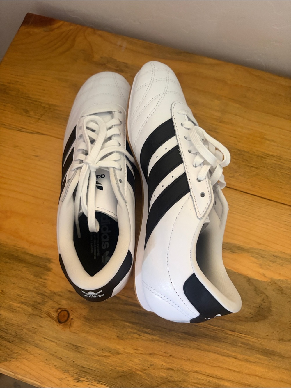 adidas White Sneakers with Black Three-Stripes - Picture 4 of 5